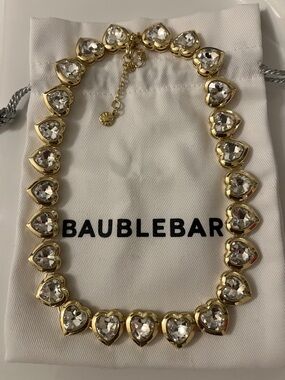 BaubleBar Gold Heart Crystal Necklace